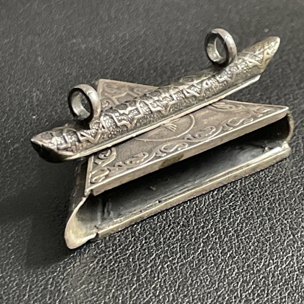 Turkish 925 Silver Pendant Amulet Taweez Holder Locket Prayer Box 17g - Picture 8 of 10